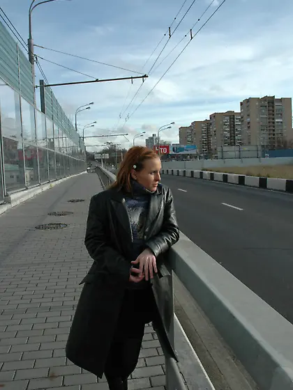 Outdoor pissing of teen blonde in the city street