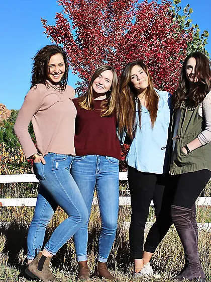 Four Sluts Show Their Butts