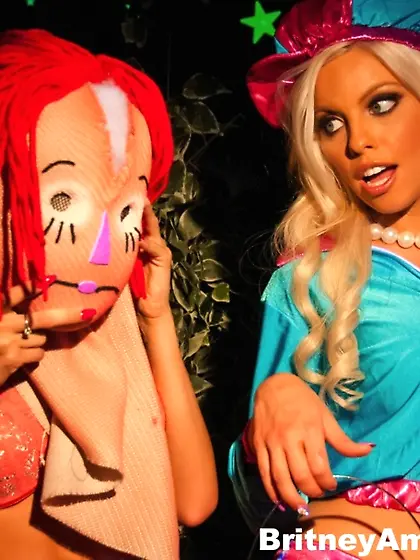 Slim cheerful blondes fun