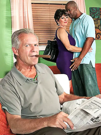 Brunette wife young stud