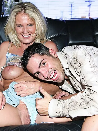 Bridgett Lee shows us her bouncy big jugs as she blows her lover