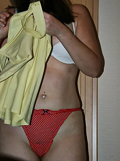 Spied or staged? Woman in red thong