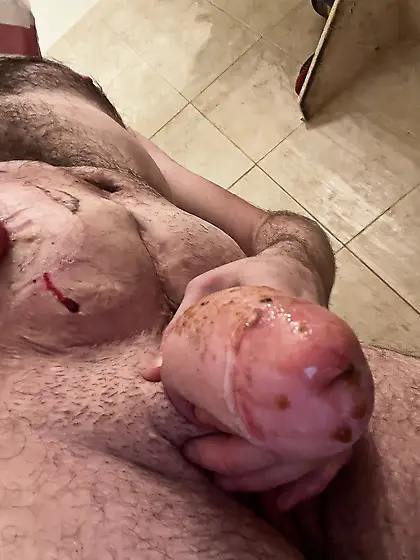 Phalloplasty cock smeared with scat