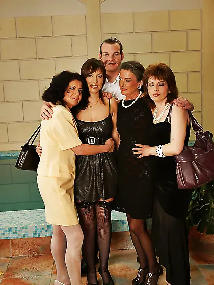 Just 1 Son Fucks 4 Mature Moms PART 1