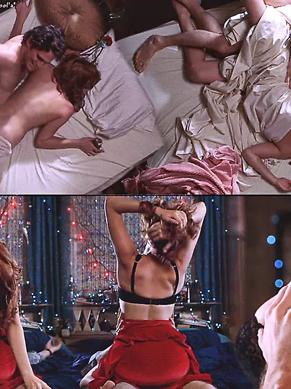 Guy gently kisses sexy