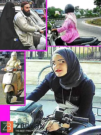 Motorcycles hijab niqab jilba arab turbanli tudung paki