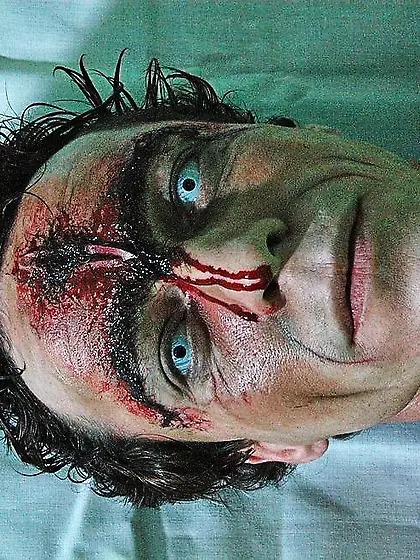 Mandy Bright wears sexy red stockings while she gets her cunt dr