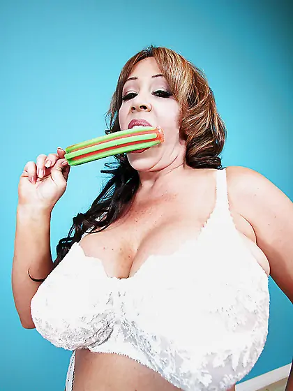 Giant tits mature stockings