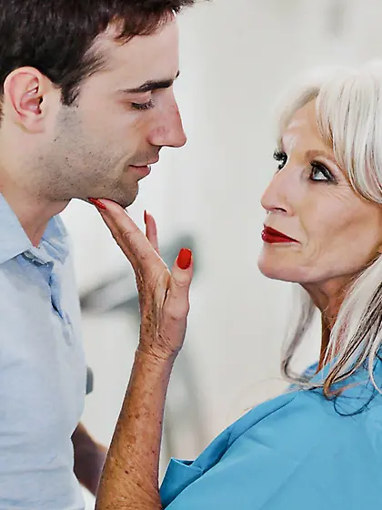 Mature nurse Sally D'Angelo gets fucked by her young patient