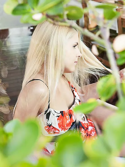 Vicious blonde slut Brandy Smile has slid her sex toy as deep in