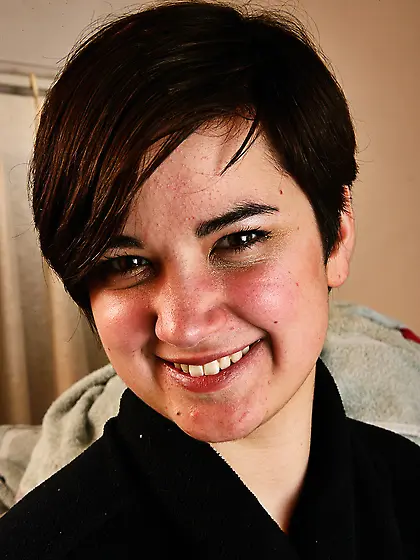 Tubby housewife showing her super thick bush just for fun