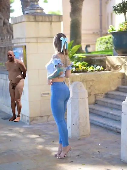 Tied nude humillant public cfnm