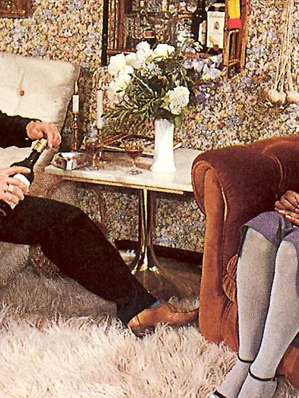 Black retro lady in stockings enjoys a dick