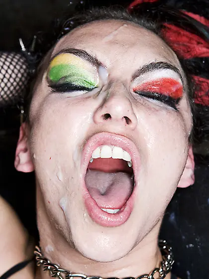 Ebony bitch fishnet brunette