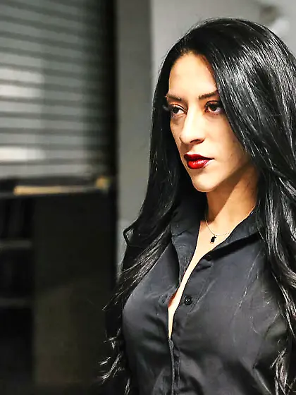 Stephanie Vaquer in black