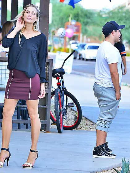 Nude tits downblouse and no panty up skirt from the erotic chick