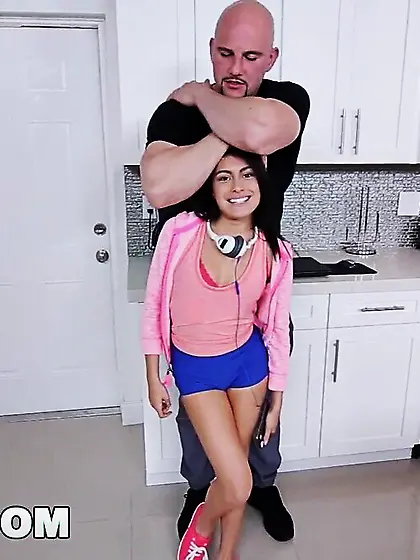 Teen buries the biggest cock of her life 