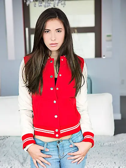 Brunette girl tight jeans