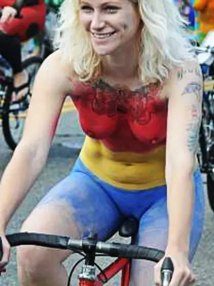 Naked bike ride nudist seat eaters