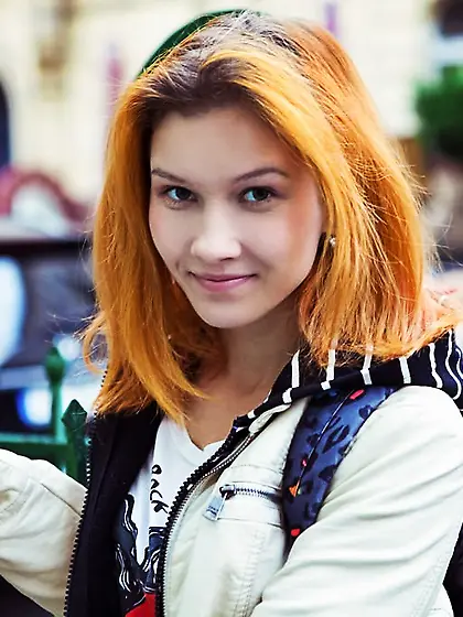 Young redhead in red lingerie exposes her beautiful holes up clo