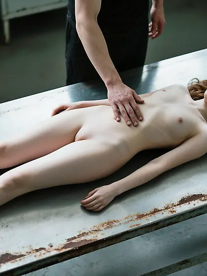 Touching Polina's cold body