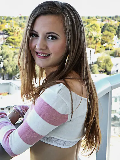 Slim blonde cutie tight