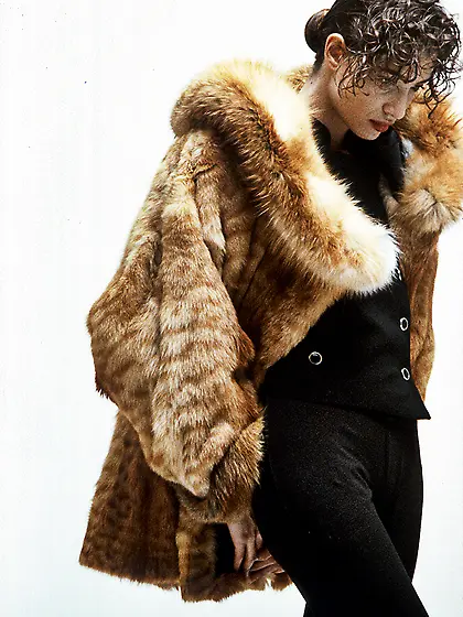 Wild cat fur coat