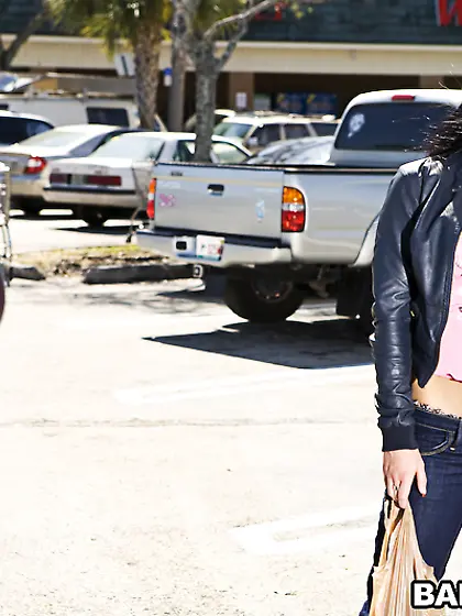 Aletta Ocean takes her pink bikini off in the pool and blows her