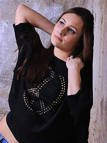 White teen black hair