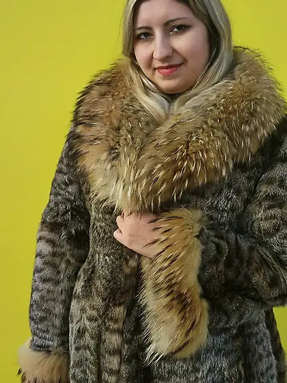 Wild cat fur coat