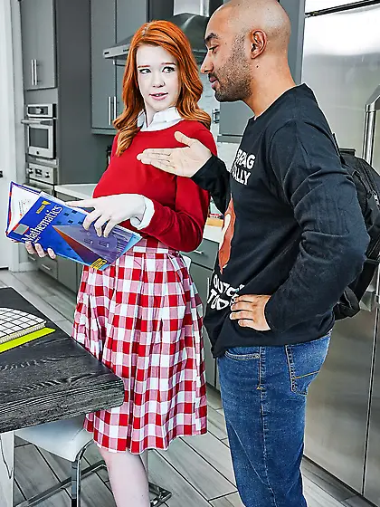 Seductive redhead girl Ariel Darling gets anally fucked in the k