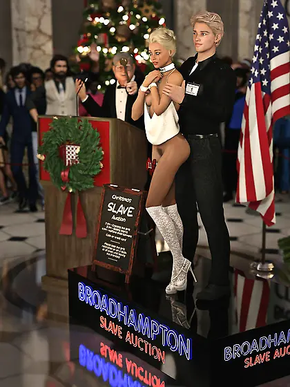 Blonde slave girl sold at City Hall Slave Auction