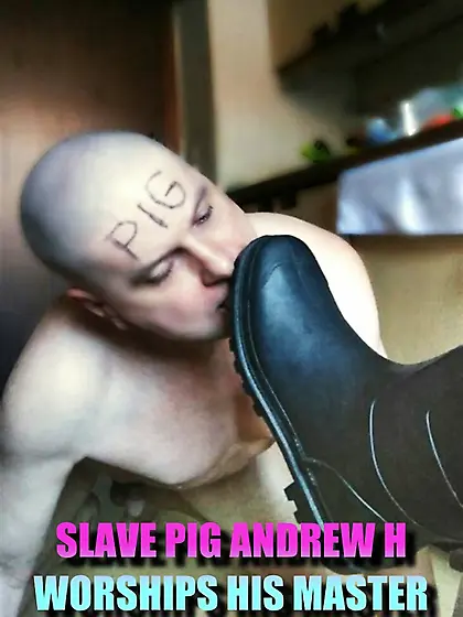 sub fag slave Andrew worships his master