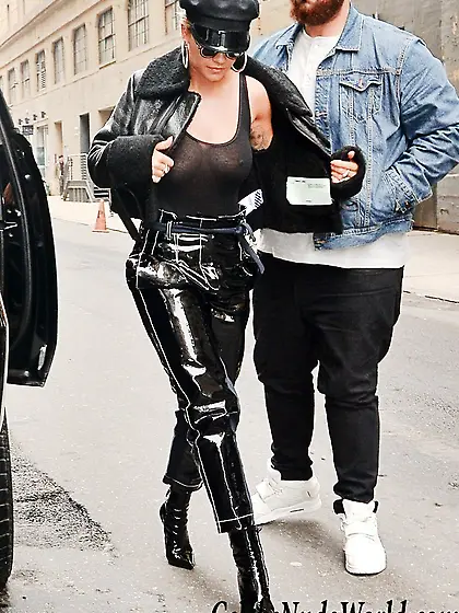 Rita Ora Braless See Thru At A Photoshoot In NYC