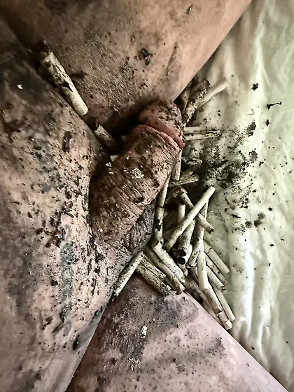 Submissive sissy male ashtray