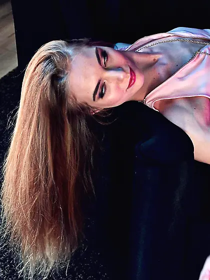 Long haired babe takes on a huge cock