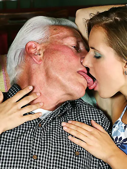 Two young chicks go hard with horny senior...