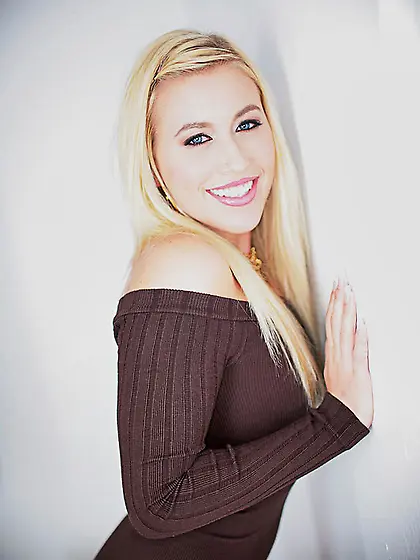 The filthy blonde Megan Allure willingly catches cum shot after