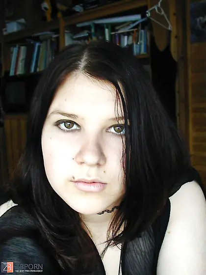 Chubby goth with smallish bra-stuffers