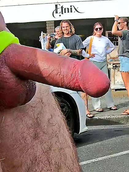 WNBR CFNM CMNM public erection Byron Bay happy