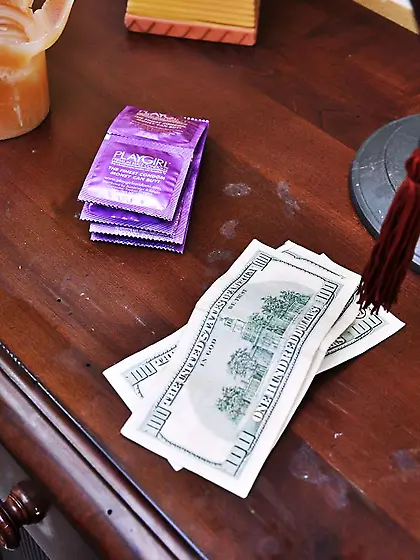 Tiffany Brookes takes her clothes off,  gets down on her knees an