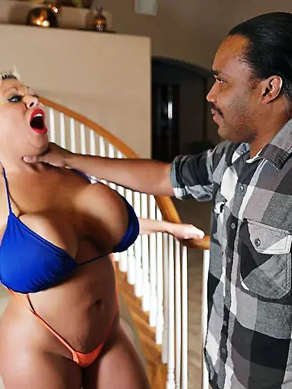 Interracial fucking stairs black