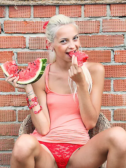 Alluring teen blonde