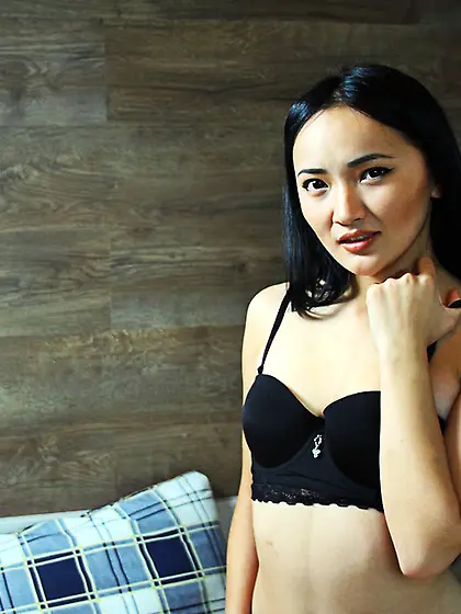 Asian teen black hair