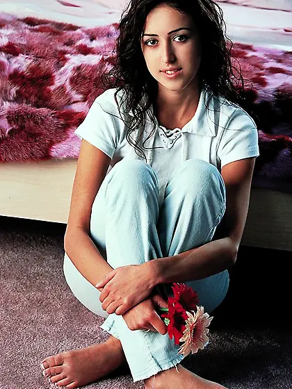 Innocent young brunette nude