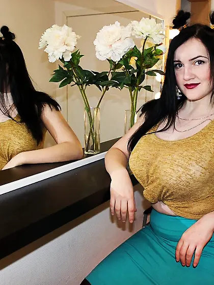 White teen black hair