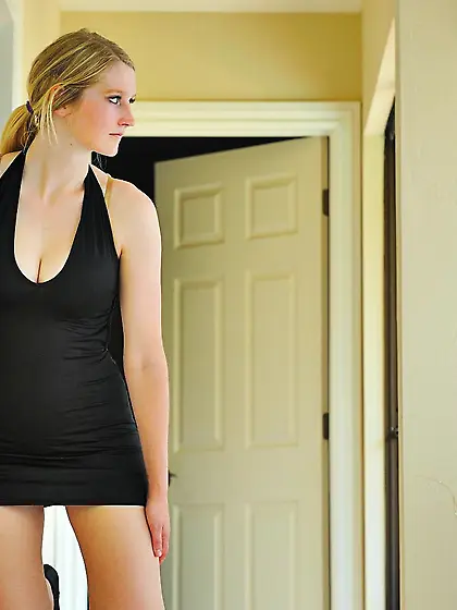 Teen blonde Summer FTV exposes her shaved peach and toys it with