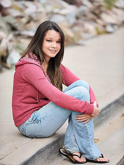 Dark haired teenage chickie Jessy FTV tweaks her big nipples and