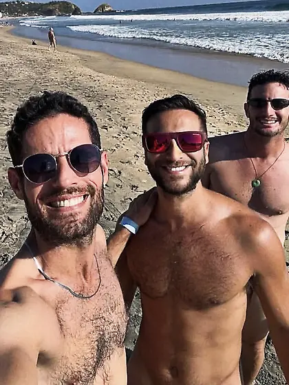 Men nude at the beach