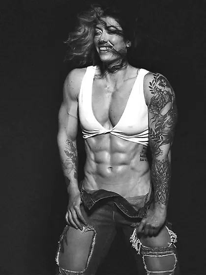 natasha a wanna be tough big ass muscle slut